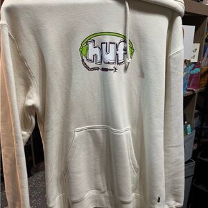 HUF Off-White Hoodie with Logo
